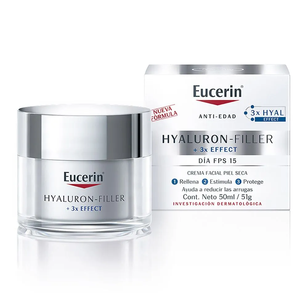 Eucerin Hyaluron Filler 3X Effect Crema Antiarrugas De Dí­A Piel Seca Fps 15 X 50Ml