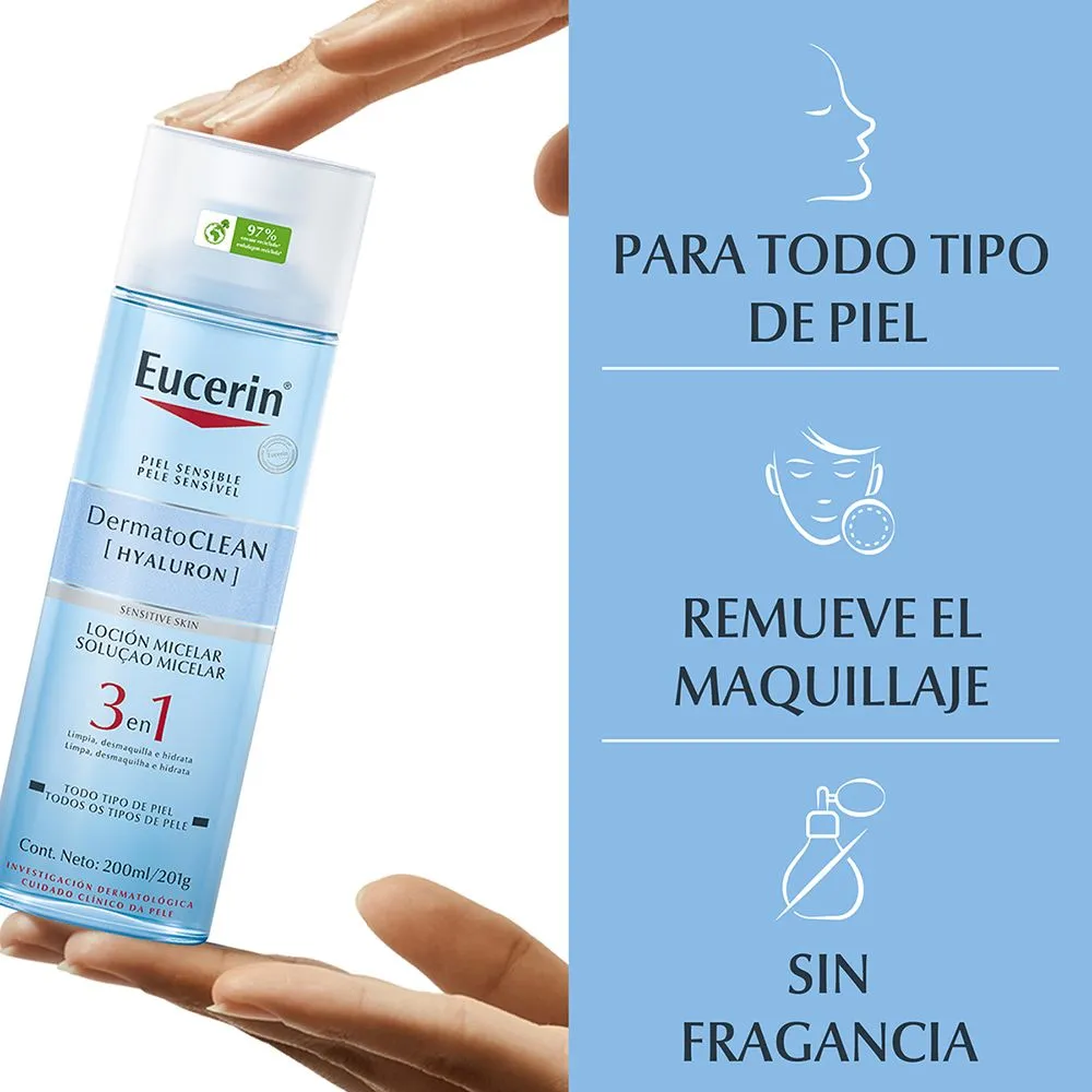 Eucerin Dermatoclean Locion Micelar Limpiadora 3 En 1 400 Ml - Imagen 4