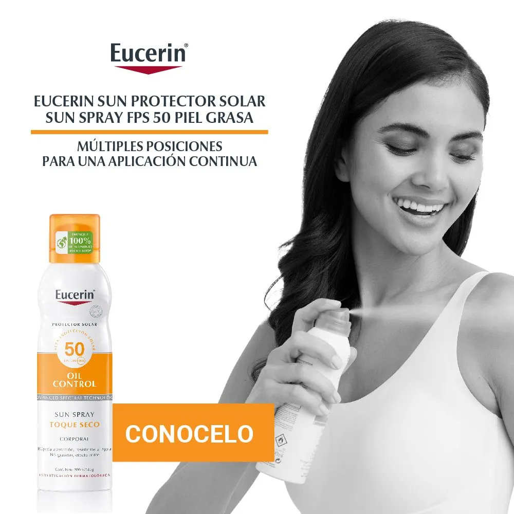 Eucerin Sun Protector Solar Fps50 Spray Transparente Toque Seco Piel Sensible X 200Ml - Imagen 6