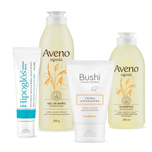 Kit Crema Hipoglos+ Limpieza Aveno Bebes + Crema Bushi