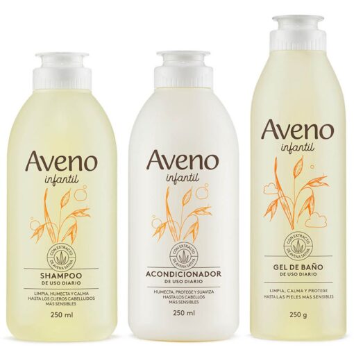 Aveno Kit Baño Bebes Y Niños Completo Gel Limpieza Y Capilar