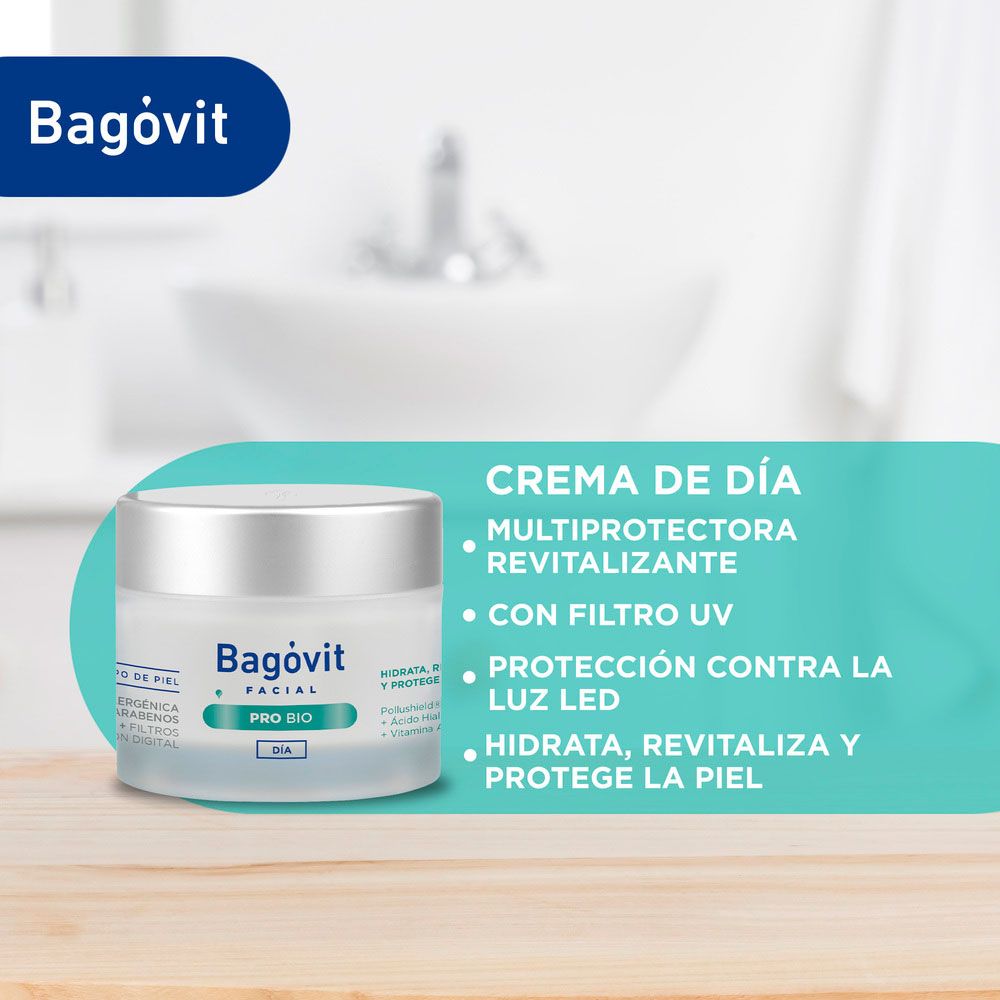 Bagovit Facial Pro Bio Crema Hidratante De Dí­A Para Todo Tipo De Piel X 55 Gramos - Imagen 2
