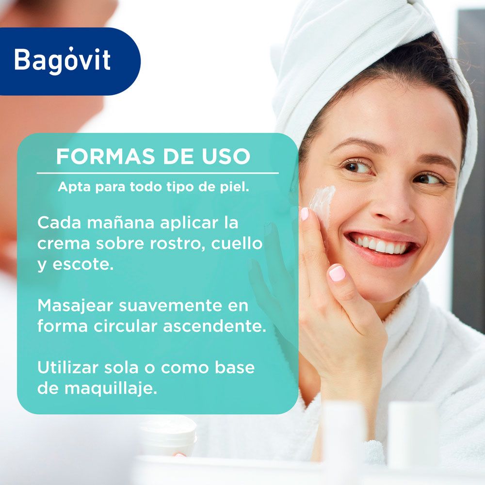 Bagovit Facial Pro Bio Crema Hidratante De Dí­A Para Todo Tipo De Piel X 55 Gramos - Imagen 3