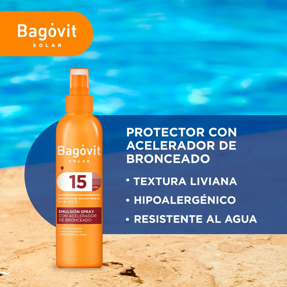 Bagovit Solar Acelerador Del Broncedao Fps15 Spray X 200 Ml - Imagen 2