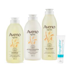 Kit De Baño Bebes Y Niños Aveno +Hipoglos Cuidado Diario 30G