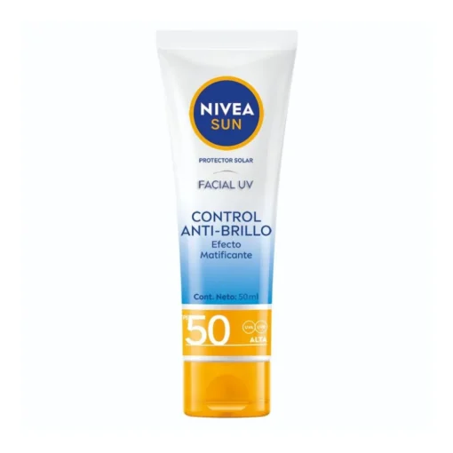 Nivea Sun F50 Prot Facial Control Brillo Tono Medio X 50