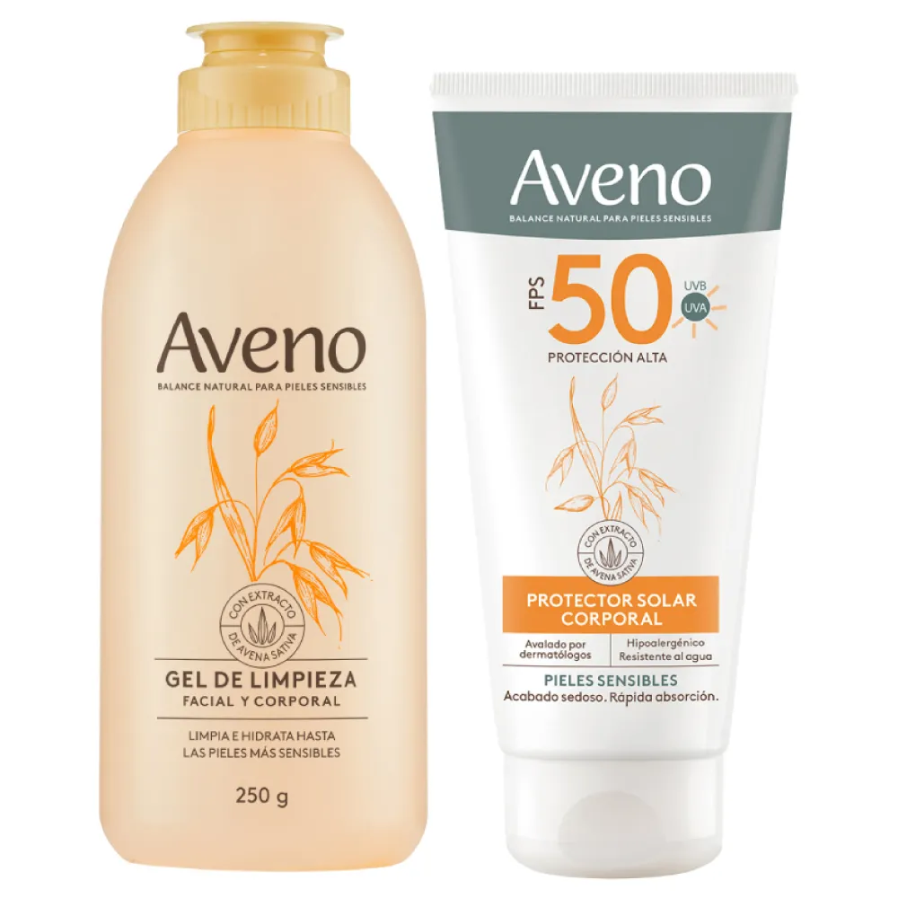 PACK Aveno Limpieza + Protector Solar Corporal Fps 50