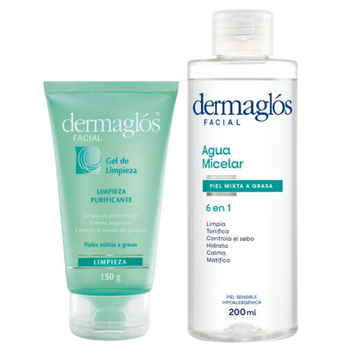 Dermaglos Kit Doble Limpieza Facial Piel Mixta A Grasa