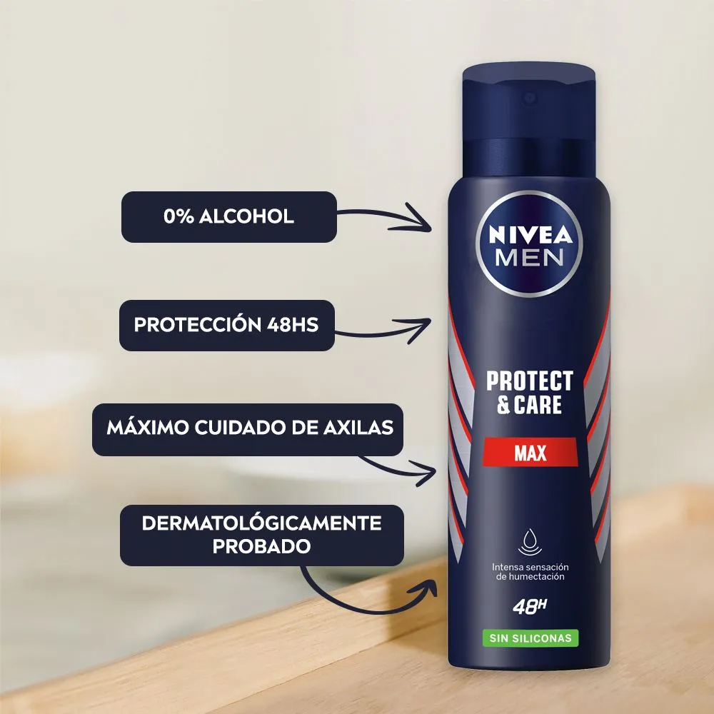 Nivea Men Protect And Care Max Desodorante Antitranspirante Sin Siliconas X 150Ml - Imagen 3