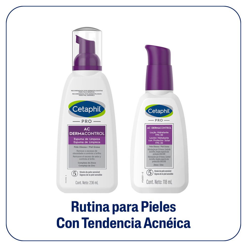 Cetaphil Rutina de Cuidado Diario Para Piel Grasa con Tendencia Acneica