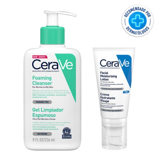 Cerave Combo Limpiador Espumoso + Loción Rostro Noche