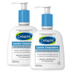 Cetaphil Pack x 2 unidades Loción Limpiadora para Piel Sensible x 300 Ml