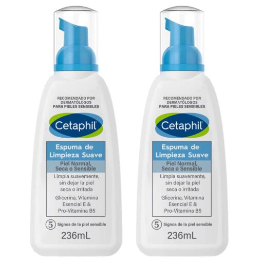 Cetaphil Pack x 2 unidades Limpiador Facial Espuma 236 Ml