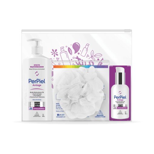 PERPIEL COMBO ANTIAGE corporal 400ML+A.AGE facial 80ml+ESPONJA