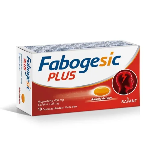 Fabogesic Plus x 400 mg x 10 Cápsulas Blancas (Ibuprofeno+ cafeína)