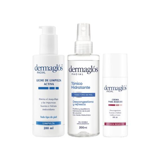 Kit Rutina Facial Dermaglós Piel Enrojecida