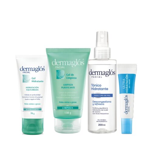 Kit Facial Dermaglós Limpieza + Hidratación Para Piel Mixta