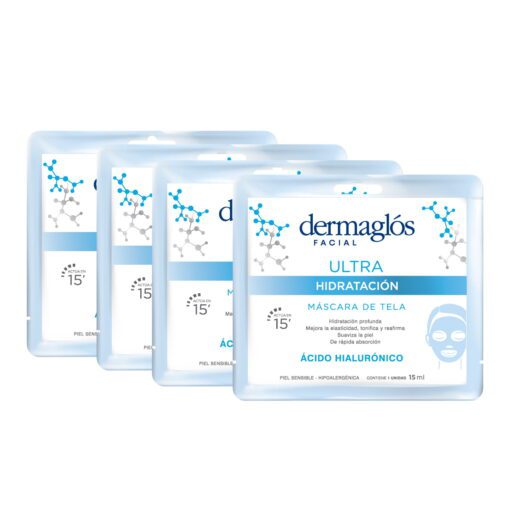 Kit Mascaras De Tela Dermaglós Ultra Hidratación X4
