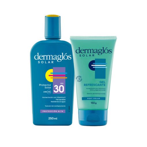 Kit Protector Solar Dermaglós Emulsión Fps 30 + Post Solar