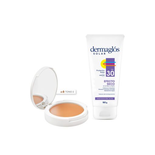 Kit Protector Solar Dermaglós Corporal Fps 30 + Compacta T2