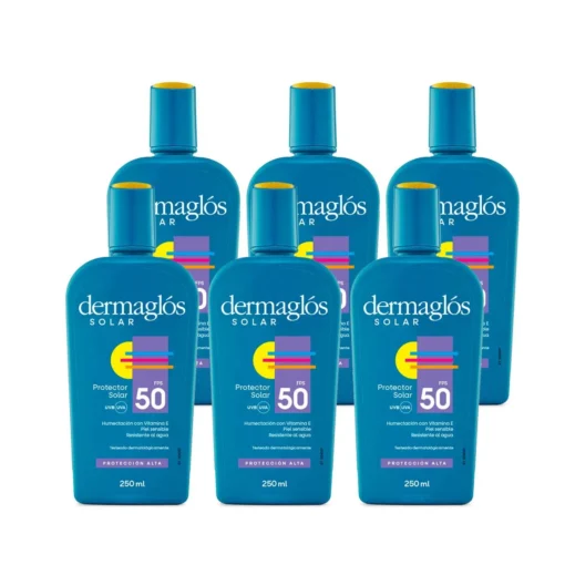 Kit Protector Solar Dermaglós Emulsion Fps 50 X6 Unidades