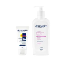 Kit Protector Solar Dermaglós Fps 80 + Hidratación Esencial