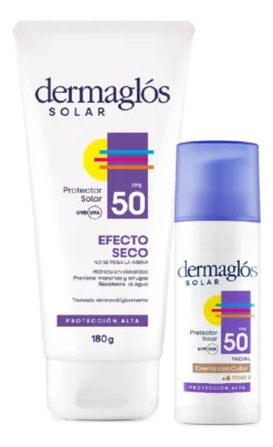 Kit Protector Solar Dermaglós Efecto Seco + Tono Medio