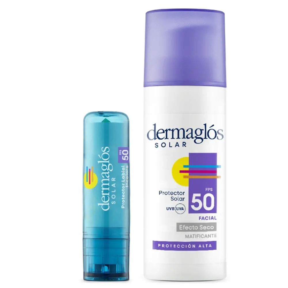 Dermaglós Combo Protector Solar Facial Fps 50 Con Labial