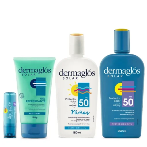 Combo Protector Solar Dermaglós Familiar Fps 50 Con Labial