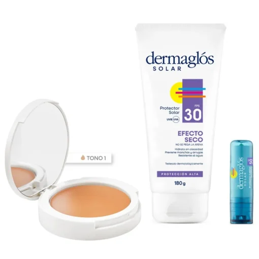 Dermaglós Solar Combo Completo De Protección Facial Y Corporal Tono 1 Claro