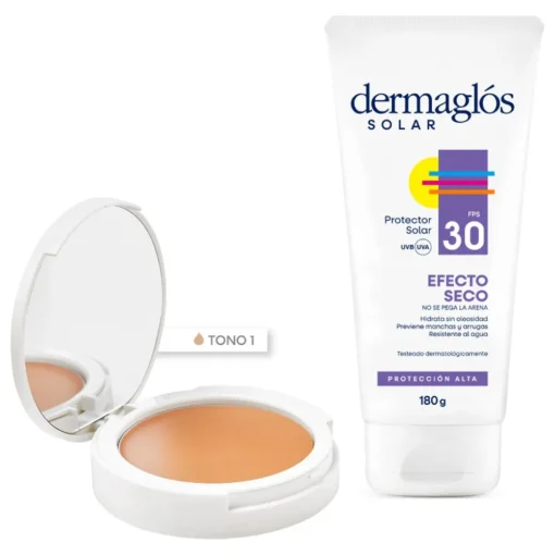 Dermaglós Solar Combo Protección Facial Y Corporal Tono 1 Claro