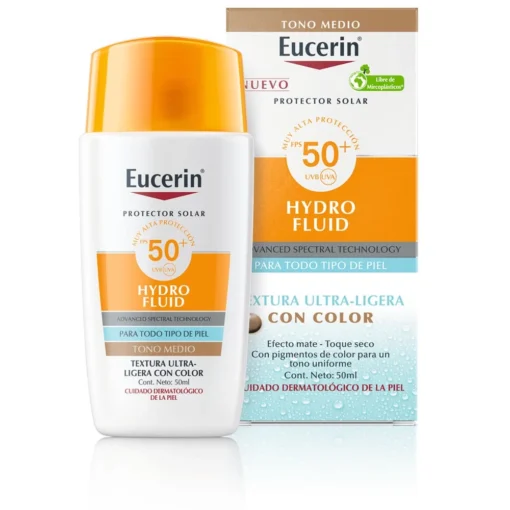 Eucerin Hydro Fluid Tono Medio FPS 50+ x 50 ml Protector solar facial