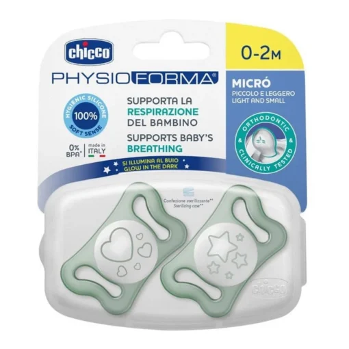 Chicco Chupete Physio Recien Nacido Nocturno Micro 0-2 meses x 2 Unidades