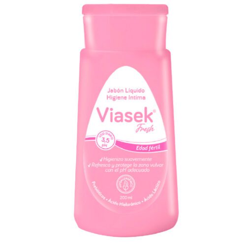 Viasek Fresh Jabón Líquido íntimo Ph 3,5 Edad Fértil Con Prebióticos X 200ml