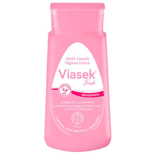 Viasek Fresh Jabón Líquido íntimo Ph 6,8 Menopausia Con Prébioticos X 200ml