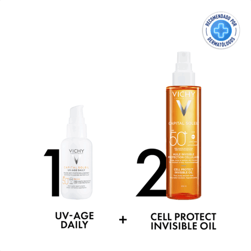 Vichy Combo Solar Facial y Corporal ( Protector Solar Facial Fps 50+ Protector Solar Corporal en Aceite Fps 50)