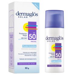 Dermaglós Protector Solar Facial Fps50 Fluido Invisible Con ácido Hialurónico X 50 Gramos